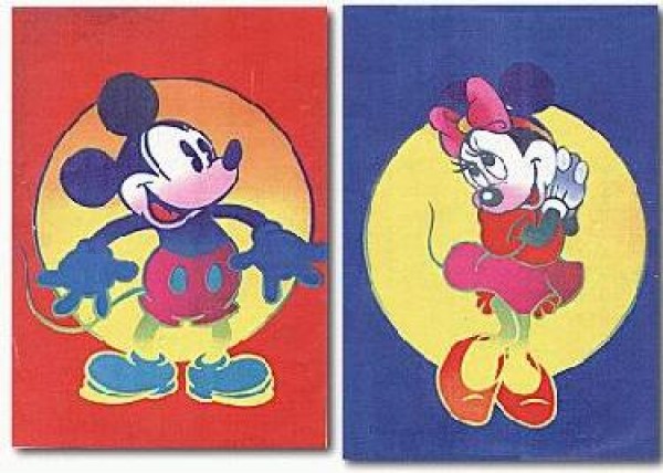 "Disney Mickey & Minnie"  Suite of 2 Serigraphs by Peter Max