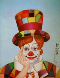 "Crazy Quilt Clown" Serigraph by Red Skelton