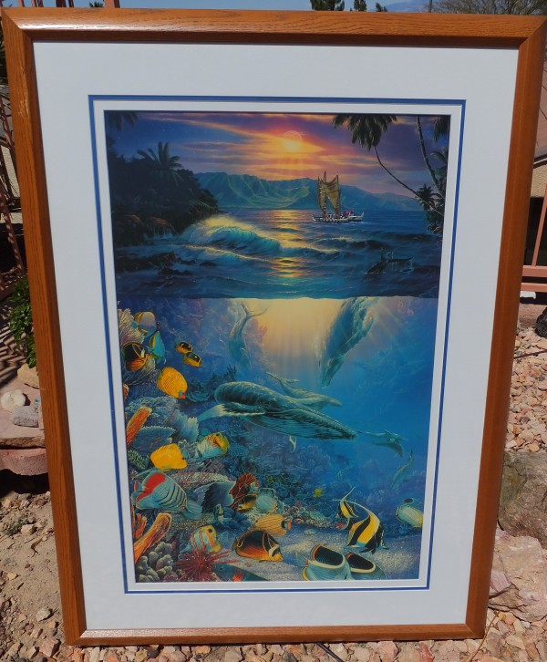 "Island Enchantment" Framed Mixed Media Graphic with Remarque by Christina Riese Lassen